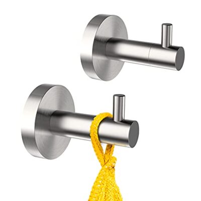Brushed Nickel Towel Hooks For Bathroom Wall Mounted Silver Wall Mount Hooks Hea
