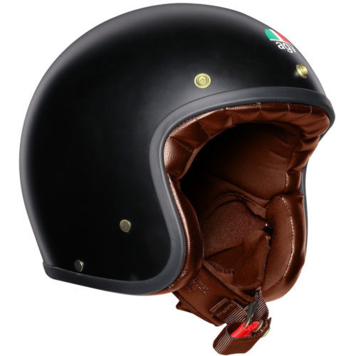 Cascos AGV negro abierto caras