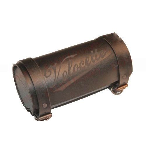 Tool Bag Roll Pure Black Leather Retro Velocette Design Motorbike Motorcycle 