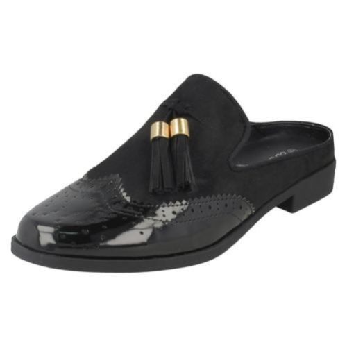 Mules Sandales En Cuir Pour Femme - Pointure 37, Marron Foncé, Talons Plats, Neuves Avec Emballage