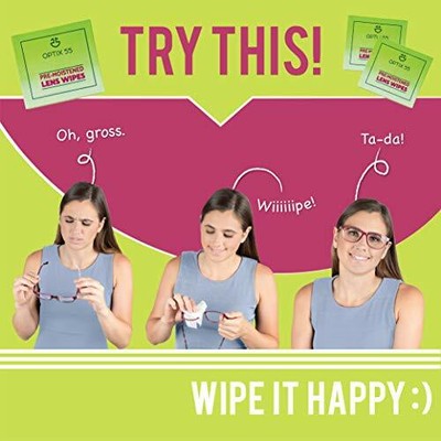 Eyeglass Cleaner Lens Wipes 200 Pre-Moistened Wrapped Eye Glasses Cleaning Wipes