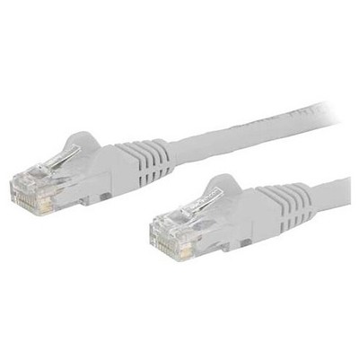 StarTech.com 1ft White Cat6 Patch Cable with Snagless RJ45 Connectors - Short