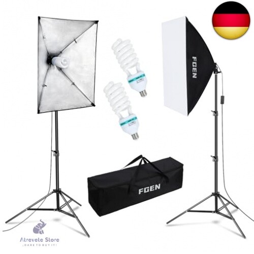 Softbox Fotostudio Set,Fgen Fotolicht 2x50x70cm Beleuchtung FÃ¼R Fotostudios Mit 