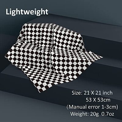 Checkered Flag Scarf Black and White Silk Scarf Square Small Handkerchief Pla...