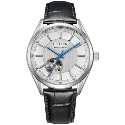 Pre-owned Citizen [] Mechanical Automatic Watch Waterproof Silver Open Heart Nh9111-11b Men In Black