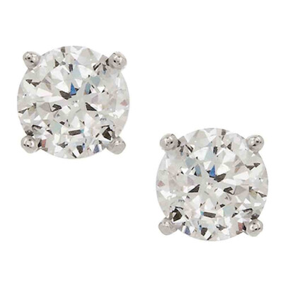 QVC Diamonique Epiphany Platinum Coated 100-Facet 3.00cttw Ladies Stud Earrings
