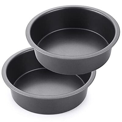 2 Pack 8 Inch Round Cake Baking Pans Stainless Steel Non-Stick Oven Pans