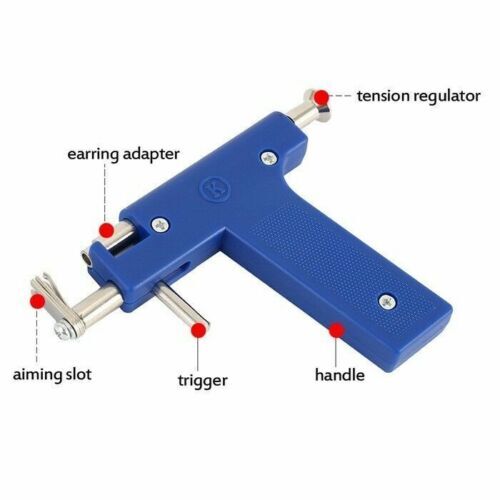 Professional Ear Piercing Gun Body Nose Navel Tool Kit Set Jewelry 98 Studs DIY