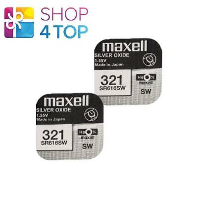 2 MAXELL 321 SR616SW BATTERIES SILVER 1.55V WATCH BATTERY EXP 2022 NEW