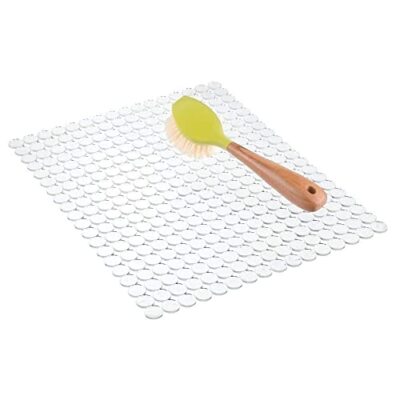 Non-Skid Sink Protector Grid for Kitchen Bathroom Garage, 12x15.5 Inch Clear