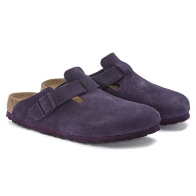 Birkenstock Boston 1023524 Clog Pantolette Damen wine Leder Weichbett normal