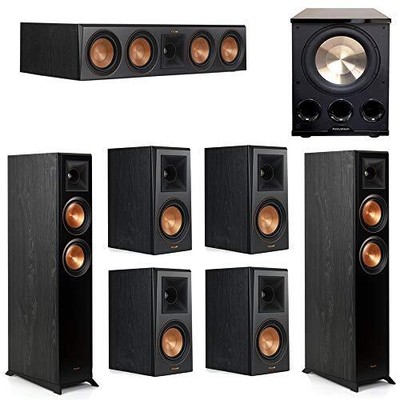 Klipsch 7.1 Ebony System - 2 RP-5000F, 1 RP-504C, 4 RP-500M, 1 PL-300