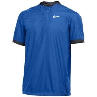 Nike Team Men's Windshirt Short Sleeve Pullover Cage Jacket Blue Size Medium $60