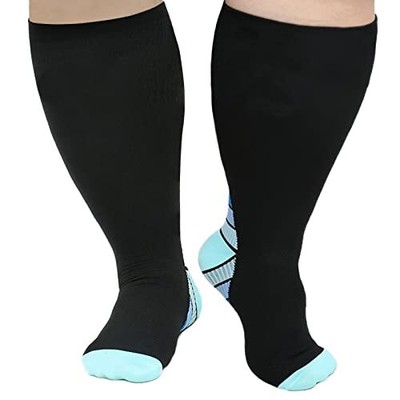 S 20-30 Mmhg For Men And Women, Wide 4x-large Black