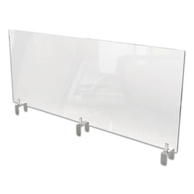 Ghent PEC3048-A Clear Partition Extender With Attached Clamp, 48 X 3.88 X 30,