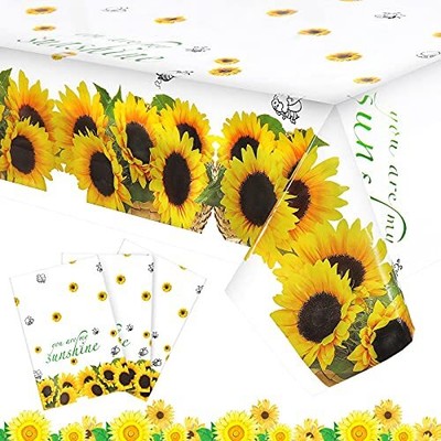 Sunflower Tablecloth Disposable Printed Plastic Tablecloth