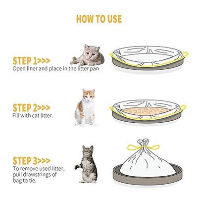 KONE Cat Litter Box Liners Jumbo 45 x 18 inch Heavy Duty Drawstring Bags 20 C...