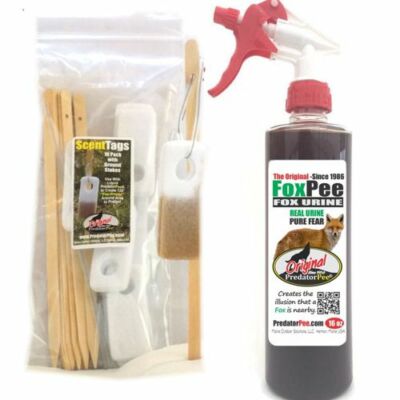 PredatorPee Original Fox Urine 16oz Spray Bottle Combo with ScentTags