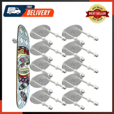 10 Pcs Aluminum Skateboard Wall Mount - Skateboard Hangers for Horizontal