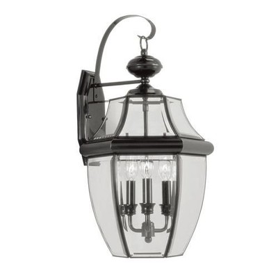 Livex Lighting 2351-02 Monterey 3 Light Outdoor Polished Brass Finish Solid Wall