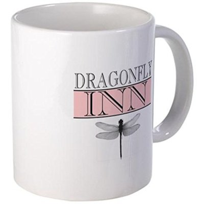 11oz mug Dragonfly Inn - white ceramic printed coffee cup