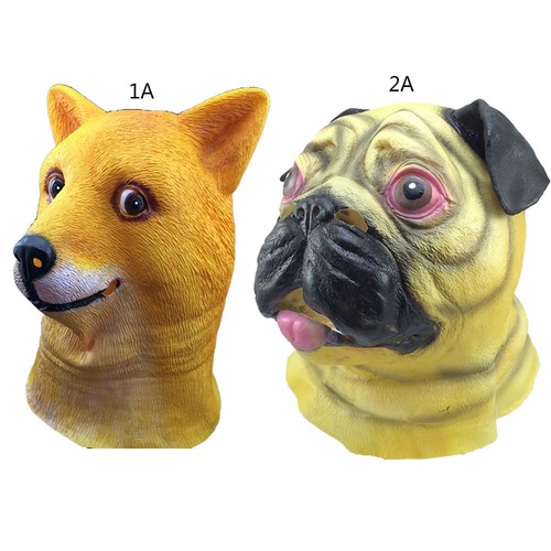 Details About Adults Dog Mask Shiba Inu Latex Mask Halloween Party Prop Tool Cosplay Costume