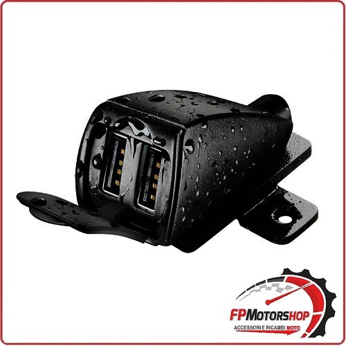 38827 USB-FIX TREK 2 DOPPIO CARICATORE DUALUSB PER MANUBRIO MOTO SCOOTER