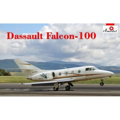 Amodel 72330 Plastic model airplane kit 1:72 Dassault Falcon-100 modelling kits