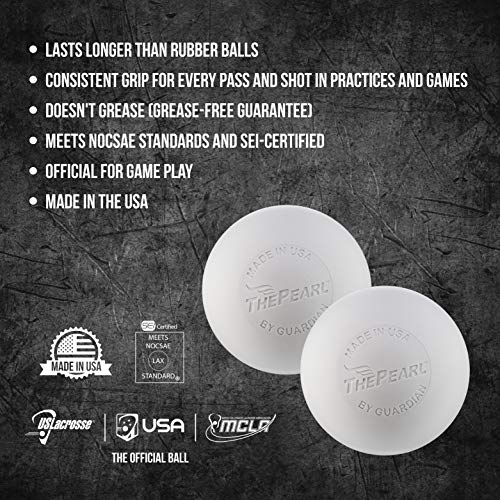The Pearl by Guardian - Grease less Lacrosse Balls White, 20 Pack NEW