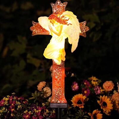 Solar Cross For Graves Cemetery Decorationswaterproof Solar Garden Stake Lights