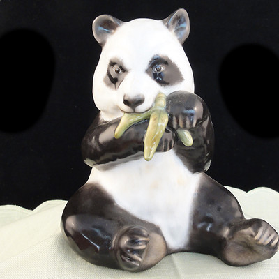 PANDA BEAR Figurine Herend Hungary LIGHT Brown & Grey 5.5'' NEW NEVER SOLD