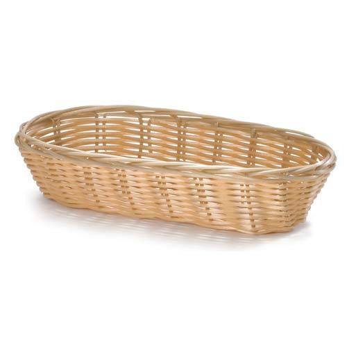 Tablecraft 2417 Handwoven Cracker Basket 9"Wx3-1/2"Dx2"H, Oblong, Black