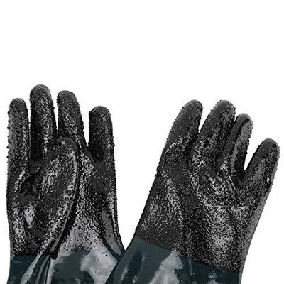 23.6" Rubber Sand Blast Sandblasting Gloves Anti-Slip Sandblast Cabinet Safety