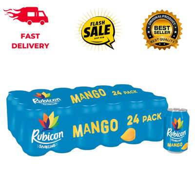 Rubicon Mango Sparkling Drink 330ml Cans (Pack of 24) | Real Fruit Juice & Vegan