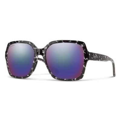 Pre-owned Smith Flare Ladies Sunglasses Black Marble Tortoise & Cp Polarized Violet Mirror In Multicolor