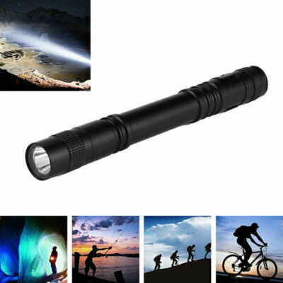 1~ 10pcs LED Flashlight Clip Mini Pen Light Lamp Penlight Pocket Portable Torch