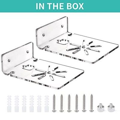 2Pack Wall Mount Compatible with Wyze Cam Pan V3 No-Drill Acrylic Mounting Br...