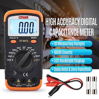 Digital Capacitance Meter 600pF-100mF High Accuracy Capacitor Tester Kit B9K9