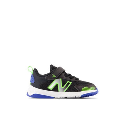 New Balance Kids 545 Bungee Lace with Top Strap Black/Green/Blue Size 7 M