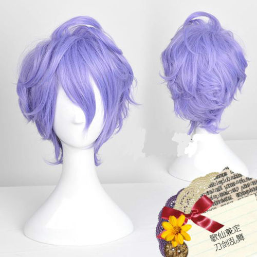 Online Kasenkanesada The Sword Dance Short Purple Cosplay Wig