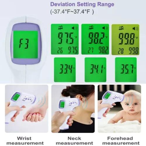 Large LCD Digital Infrared Thermometer Non-contact Forehead Baby Temperature Gun