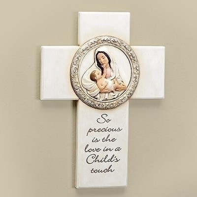 Roman 8'' Joseph's Studio Madonna and Child Religious Wall Cross Decoration