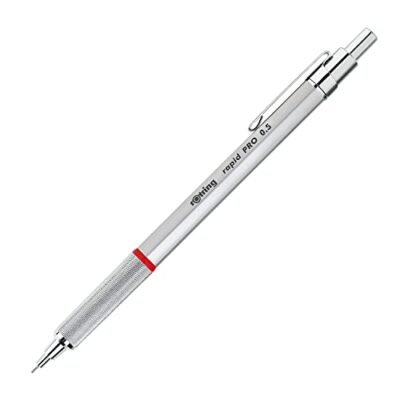 Rotring Rapid Pro Retractable Ballpoint Technical Drawing Pen, Medium Point, Blu