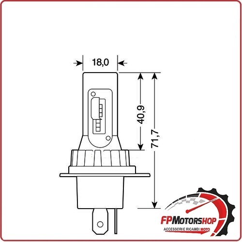 57807 12/24V HALO LED LAMPADA LAMPADINA H4 15W P43T 2 PZ SCATOLA PER AUTO MOTO