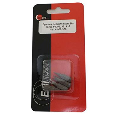 Eclipse 902-380 4 Pc Spanner Security 1'' Insert Bit Set