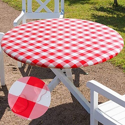 Elastic Waterproof Fitted Vinyl Table Covers Fo...