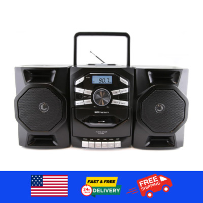 Emerson Portable CD & Cassette Stereo Boombox w Radio and Detachable Speakers