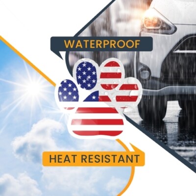 American Flag Paw Print Shape Magnet 5" Decal Perfect for Car or Truck