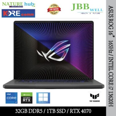ASUS ROG Zephyrus 16'', 165Hz, Intel Core i7 13th, 32GB DDR5, 1TB SSD, RTX 4070