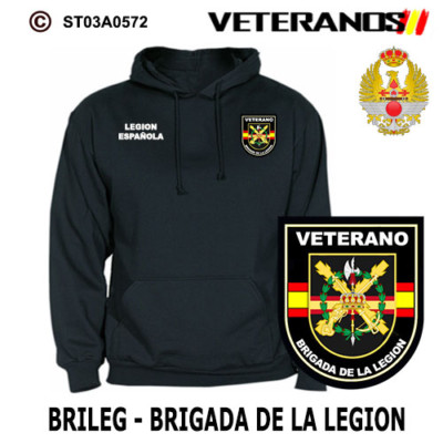 SUDADERAS CON CAPUCHA: VETERANOS LEGION ESPAÑOLA - BRIGADA DE LA LEGION ANTIGUO